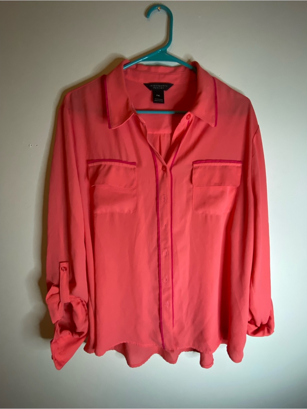 Investments Coral Button-Front Blouse